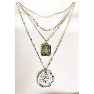 Silver Star Motif 4 Std Disc. Layering Necklace NWT